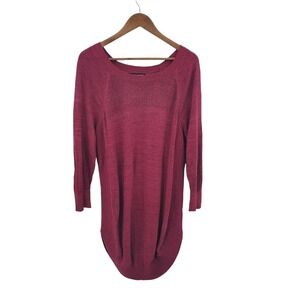 Maurices Plus 2X Burgundy Sweater Tunic Knit Top Preppy Layering Workwear Chic